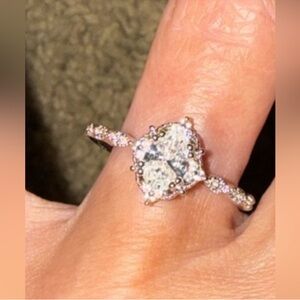 MOSSANITE Elegant Silver Marquise Ring